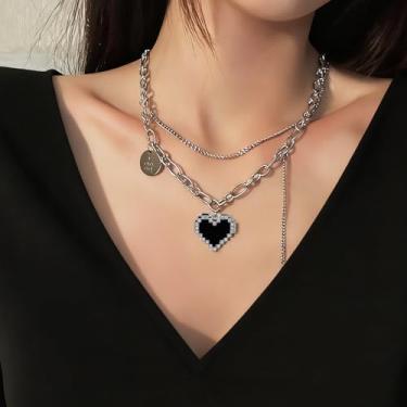 Imagem de Conjunto de colar feminino com pingente de gargantilha em camadas e corrente para esposa, mãe, amantes, aniversário feminino, 1 peça, 19.69inch, Liga de aço, Sem pedra preciosa