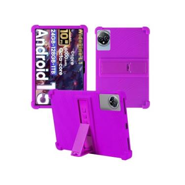 Imagem de Capa para tablet Raemond K80 10 polegadas Android 15, WUNIAK capa protetora de borracha leve à prova de choque, capa protetora ajustável de silicone macio para crianças, roxa