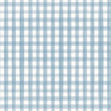 Imagem de Papel de Parede Revoada Xadrez Picnic Pincelada Azul 4444