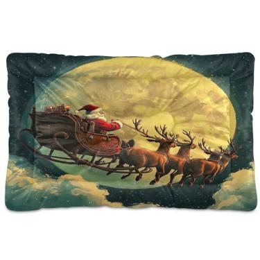 Imagem de SEHANY Cama de Natal para cães e gatos com fundo antiderrapante, cama de canil, colchão macio para animais de estimação, lavável para cães pequenos, médios e grandes, gatos, 45,7 x 61 cm