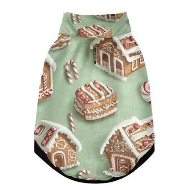 Imagem de SEHANY Casaco de Natal de gengibre para cães pequenos, superquente à prova de vento, jaqueta de inverno macia e aconchegante para animais de estimação para clima frio na neve com coleira para animais