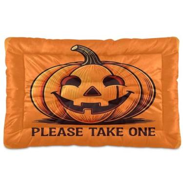 Imagem de SEHANY Cama de Halloween Pumpkins para cães e gatos com fundo antiderrapante, cama de canil, colchão macio para animais de estimação, lavável para cães pequenos, médios e grandes, gatos, 61 x 45 cm