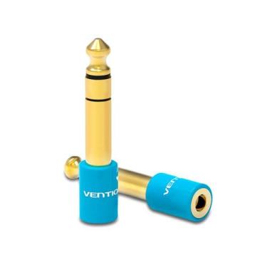 Imagem de Plug Adaptador Ouro P10 Macho P2 Fêmea Estereo Auxiliar Som - Bbacomer