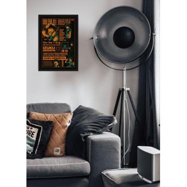 Imagem de Quadro Izuku Midoriya My Hero Academia Com Vidro e Moldura Tamanho:21c