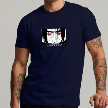 Imagem de Camiseta Itachi Sharingan Naruto Estampa Anime Masculina Casual Estilo