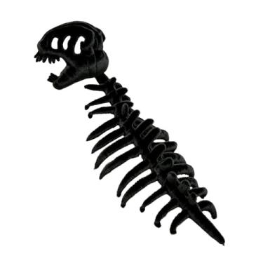 Imagem de Dynwave Capa de cabeça para fantasia de esqueleto de dinossauro para adultos e crianças, esqueleto com coluna vertebral para baile de máscaras e diversão em, 115cm