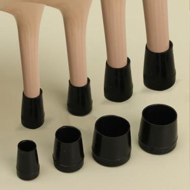 Imagem de 2 pares de capas protetoras de salto alto de silicone para mulheres redondas antiderrapantes e resistentes ao desgaste, ferramenta de absorção de choque (preta, diâmetro interno: 1,2 cm)