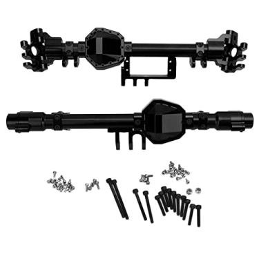 Imagem de CUOFYUNL Carcaça do eixo do portal traseiro dianteiro de alumínio para axial RBX10 1/10 peças de atualização do carro de controle remoto (Preto Superior: 84661 3K000HZ, 84661 3K000 HZ, Inferior:)