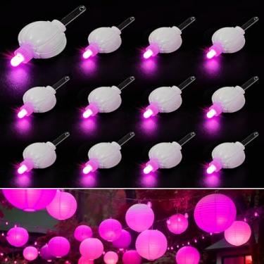 Imagem de Aogist Pacote com 48 pequenas luzes LED alimentadas por bateria, à prova d'água, luz suspensa dura 48 horas para lanternas de papel, balões, florais, casamentos e decorações de Natal, rosa