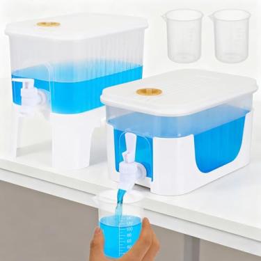 Imagem de Dispensador de sabão líquido com 2 peças, dispensador de sabão líquido de 3 litros com torneira, armazenamento de amaciante de tecido para organização de lavanderia, dispensador de roupas para