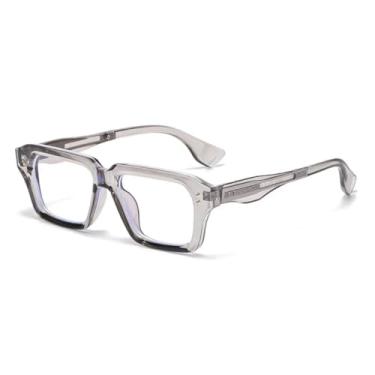 Imagem de Óculos de sol clássicos com rebites, femininos e masculinos, vintage, punk, populares, para dirigir ao ar livre, luxuosos, de grife (cinza transparente)