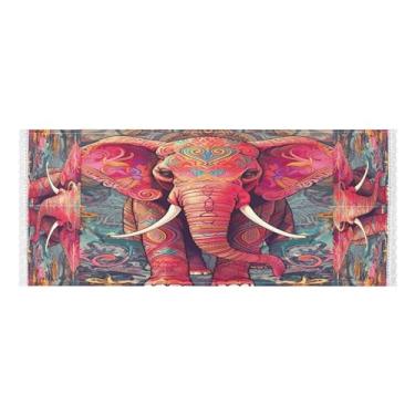 Imagem de Wassud Capas de lavadora e secadora de elefante rosa, protetor de lavadora com sacos de armazenamento, capa de geladeira à prova de poeira com bolsos para lavanderia doméstica, cozinha, 120 x 55 cm
