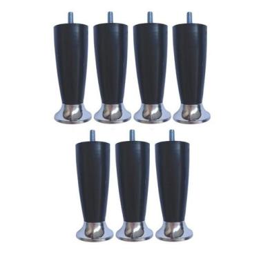 Imagem de Kit 7 Pés de Cama Box Baú Casal 12cm Rubi Cromado Reforçados - Zoe & C