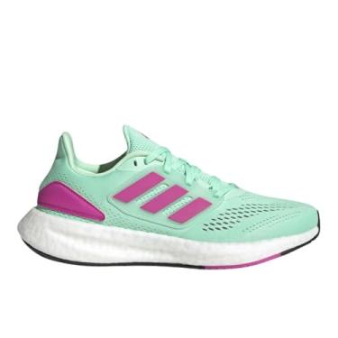 Imagem de adidas Tênis de corrida feminino Pureboost 22, Pulse Mint/Lucid Fuchsia/Branco, 36