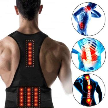 Imagem de Corretor de Postura Colete Cinta Cervical Lombar Alinhar Coluna - Aoki