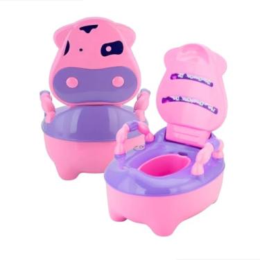 Imagem de Troninho Infantil Prime Baby com Música Fazenda Penico Educativo com Depósito Removível Antiderrapante e Alças Giratórias para Desfralde (Rosa)