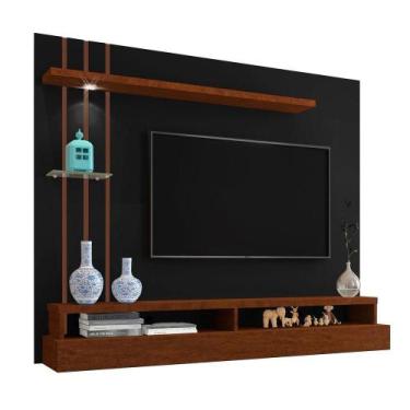 Imagem de Painel Para Tv De Até 55 Suspenso éden Preto/canela - CARMOLAR MÓVEIS