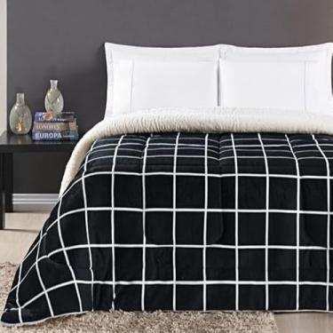 Imagem de Cobertor edredom grosso macio lã de ovelha sherpa coberdrom SOLTEIRO QUEEN e KING (Preto Austin, King)