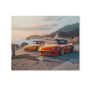 Imagem de HouLaiZhe Modificado S2000 Seaside Jdm pôsteres de carro tela estética decoração de quarto pintura de parede impressões de sala de galeria decoração de parede para quarto sala de estar escritório 08 x