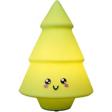 Imagem de Luminária Árvore de Natal Kawaii Verde 46cm | Abajur Decorativo de Mesa Bivolt (110V/220V) em Polietileno | Design Fofo e Moderno para Quarto e Festas | Cabo 1,8m