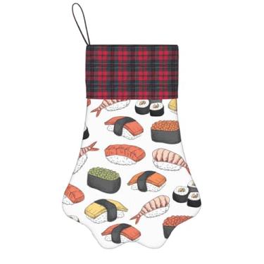 Imagem de Meias de Natal com estampa de sushi, animais de estimação, decoração de Natal, cães, gatos, árvore, presente conveniente
