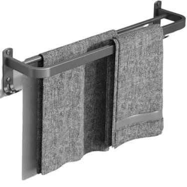 Imagem de Toalheiros de parede de alumínio para banheiro, chuveiro titular do quarto, barra de toalha, cabide(cinza/CF-058)