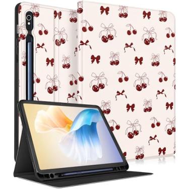 Imagem de Wazzasoft Capa para Samsung Galaxy Tab S9/S9 FE/S10/S10 FE/S10 Lite de 10,9 polegadas - Capa fólio inteligente com suporte de lápis embutido, design fofo para Samsung Tablet S9 de 11 polegadas, Bow