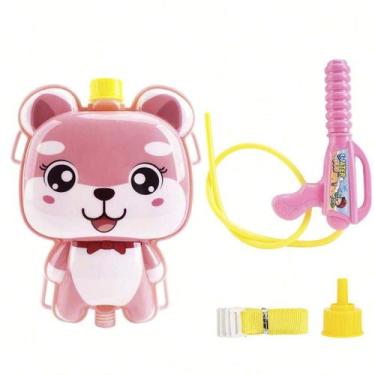 Imagem de Brinquedo Infantil Mochila Lança Água Pistola Gatinha Rosa - flex