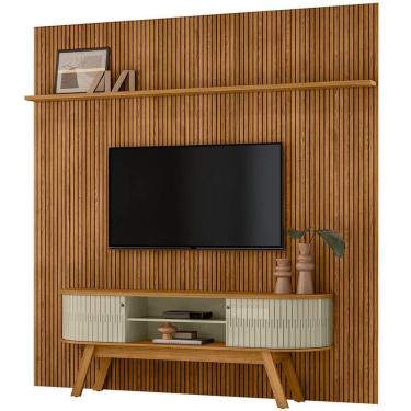 Imagem de Painel Para Tv 75 Polegadas Composição Bancada Lugana Cumaru/opala