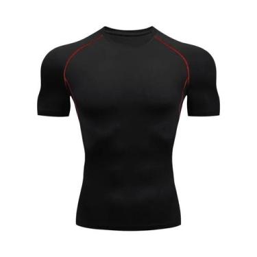 Imagem de Camisetas De Compressão Masculinas De Verão Manga Curta Para Academia 