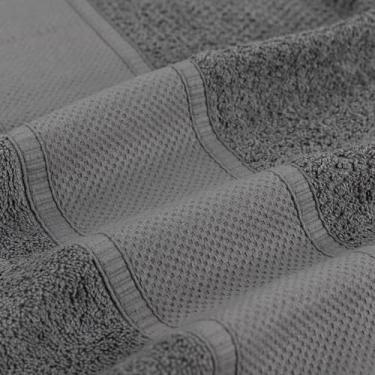 Imagem de Jogo de Toalhas Noblesse 100% Algodão, Chumbo, 5 Peças com Relevo em Flocos, Gramatura 400 g/m², Banho 70x140cm, Rosto 50x80cm, Piso 50x70cm