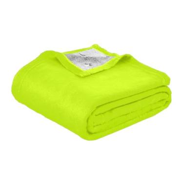 Imagem de ODAWA Cobertores elétricos de limão amarelo fluorescente 140 x 178 cm, cobertores que brilham no escuro, cobertor para sofá cama