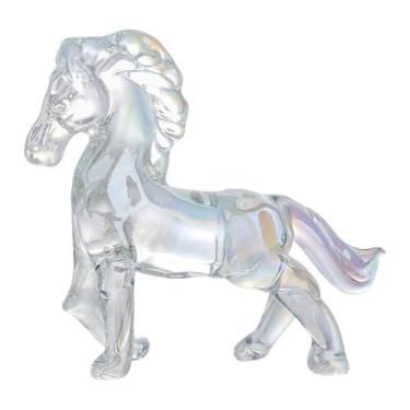 Imagem de WeiLaiKeQi Estátua de Cavalo de Vidro, Miniatura Colecionável, Ornamento Feng Shui para Lareira, Style J