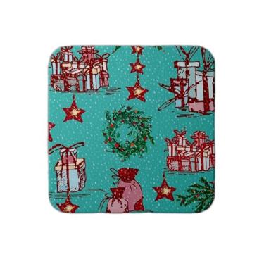 Imagem de Ladrilho Decorativo de Cerâmica Padrão Feliz Natal Vintage Verde