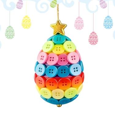 Imagem de Kits De Ornamentos De Botão DIY | Arte Colorida Com Tema De Páscoa,Conjunto Para Decorações DIY,Para Decoração De Árvore De Natal E Festas Em Casa