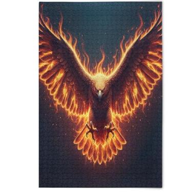Imagem de Quebra-cabeça Cool Eagle Wings adulto 1000 peças, presentes engraçados para amantes de quebra-cabeças, cena de outono, arte com estampa animal, 1000 peças, 75 x 50 cm