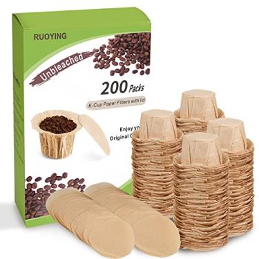 Imagem de Filtros de papel de café com tampa descartáveis para Keurig, filtros descartáveis Keurig Keurig, filtros descartáveis Keurig não branqueados, serve para todas as marcas de filtro de dose única Keurig