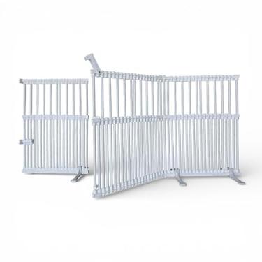 Imagem de Portão Proteção Jardim Piscina e Escadas 5cm entre as grades 60cm 100cm Altura Portão de Segurança para Criança e Pet Cores Preto ou Branco Forte Seguro(Branco | 100cm Altura, 122cm | Comprimento)