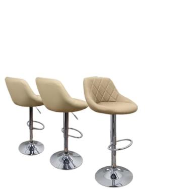 Imagem de Kit 2 Banquetas Milano Carmel Estofada Giratória c/Regulagem(Bege)