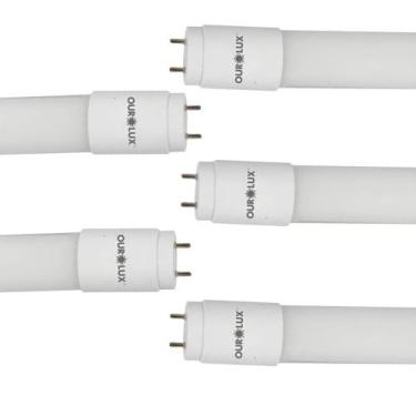 Imagem de Kit 5 lampada superled tubular t8 9w bivolt 6500k ourolux