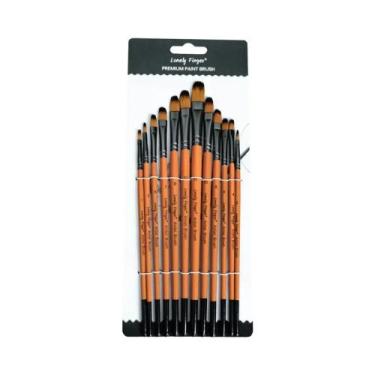 Imagem de Conjunto De 12/48 Pincéis De Pintura Acrílica Profissionais Com Cerdas