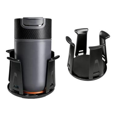 Imagem de JYIS 2 peças de suporte de copo de carro, adaptador de suporte de copo para carro, braço de braçadeira adaptável autoadesivo, expansor automotivo sem oscilação para garrafas de água/bebidas, universal