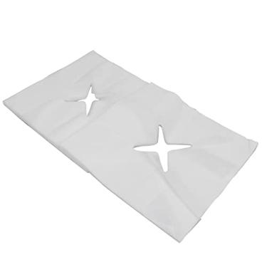 Imagem de Cryfokt 100 Peças Capa Descartável de Descanso Facial Com Design de Buraco Pele Macia Amigável para Cama de Massagem, Salas de ([Branco] Cachecol com furo cruzado)
