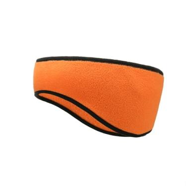 Imagem de Faixa de cabeça unissex para aquecer orelhas de inverno – protetores macios, elástico ajustável para esportes ao ar livre/corrida/uso diário. (laranja)