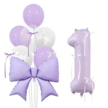 Imagem de Balão grande com número de laço rosa para aniversário com fita de seda para meninas decorações de festa DIY - ROSA - 5