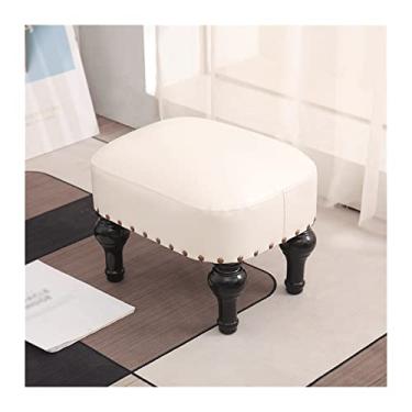 Imagem de Banqueta de apoio para os pés/descanso para os pés banco pequeno para uso doméstico, sala de estar, banco pequeno, banco de mesa de chá, banquinho de couro pequeno, banquinho para pés (cor: vermelho1