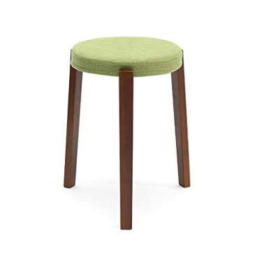 Imagem de Banqueta de apoio para os pés/descanso para os pés moda redonda tecido doméstico criativo banquinho simples, banco de restaurante, banquinho de madeira maciça pernas banquinho para pés (cor: cinza B