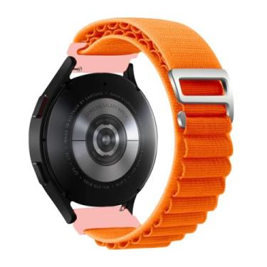 Imagem de TIOYW Pulseira de 20 mm e 22 mm para Samsung Galaxy Watch 6/4/5/Pro/classic/active 2/Gear S3 Alpine Loop Correa para HUAWEI GT 2 4 3 Pro (laranja, 20 mm)