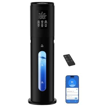 Imagem de Umidificadores para quarto grande, aplicativo inteligente e controle remoto, umidificadores silenciosos de 7 l/1,85 litros com grande velocidade de névoa de 350 ml/H, umidificador de névoa fria com 4