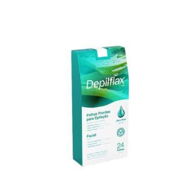 Imagem de Folhas Prontas Faciais Depilflax Aloe Vera (12 pares)